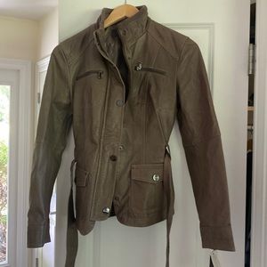 Kenneth Cole leather belted jacket